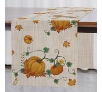 Banchif Caminos de Mesa Otoño Lavables, Acción de Gracias Otoño Cosecha Resistentes al Caminos de Mesa Fácil de Limpiar para Interior y Exterior Fiesta Vacaciones Decoración de Mesa 30 x 180cm