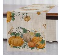 Banchif Caminos de Mesa Otoño Lavables, Acción de Gracias Otoño Cosecha Resistentes al Caminos de Mesa Fácil de Limpiar para Interior y Exterior Fiesta Vacaciones Decoración de Mesa 30 x 140cm