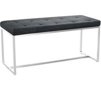 Banco 2 plazas barci en tela gris oscuro 40x100x48 cm