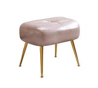 Banco ajustable de cuero con patas doradas, moderno asiento de entrada, elegante dormitorio y sala de estar, reposapiés incluido, diseño elegante para decoración del hogar