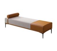 Banco al Final de La Cama Banco de almacenamiento de tela for entrada, banco tapizado for dormitorio, extremo de la cama, reposapiés otomano for sala de estar, color naranja Reposapiés para Sofá Otoma