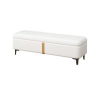 Banco al pie de la cama Banco for cambiar zapatos, ligero, lujoso, con almacenamiento, for sofá largo, rectangular, for cama, con taburete, banco con almacenamiento Taburete de cama(Blanco)