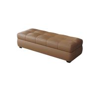 Banco Almacenaje Al Pie Cama con Tapa Abatible Rectangular Piel Sintética Ideal Entrada del Salón El Dormitorio Un Moderno Reposapiés con Ruedas(Brown 1,80x40x40cm)