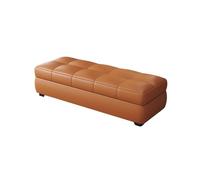 Banco Almacenaje Al Pie Cama con Tapa Abatible Rectangular Piel Sintética Ideal Entrada del Salón El Dormitorio Un Moderno Reposapiés con Ruedas(Turmeric,120x40x40cm)