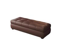 Banco Almacenaje Al Pie Cama con Tapa Abatible Rectangular Piel Sintética Ideal Entrada del Salón El Dormitorio Un Moderno Reposapiés con Ruedas(Brown 2,120x40x40cm)