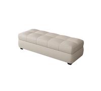 Banco Almacenaje Al Pie Cama con Tapa Abatible Rectangular Piel Sintética Ideal Entrada del Salón El Dormitorio Un Moderno Reposapiés con Ruedas(White,120x40x40cm)