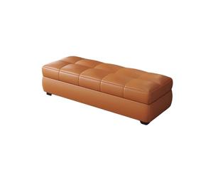 Banco Almacenaje Al Pie Cama con Tapa Abatible Rectangular Piel Sintética Ideal Entrada del Salón El Dormitorio Un Moderno Reposapiés con Ruedas(Turmeric,120x40x40cm)