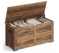 Banco Almacenaje con 2 Bisagras de Seguridad Marrón Miel