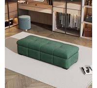 Banco almacenaje dormitorio con almacenamiento, taburete de almacenamiento de madera, banco pie de cama, banquete dormitorio, taburete vestidor, adecuado para dormitorio, tienda de ropa ( Color : Gree
