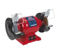 Banco Amoladora Ø150mm con Alambre Rueda 370W/230V - Sealey Bg150xlw/98 Nuevo