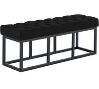 Taburete pie de cama amun tela & negro negro 38x120x46 cm