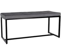 CLP Banco Barci I Moderno Banco de 2 plazas tapizado para Comedor, Cocina y Oficina I Banco tapizado, Mueble de recibidor con Revestimiento, Color:Gris Oscuro, Material:Terciopelo
