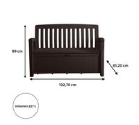 Banco-baúl de resina para exterior keter bench 132.7 x 89 x 61.2 cm y capacidad de 227 l