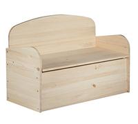 Banco baúl infantil de madera maciza de pino 62x90x38 cm