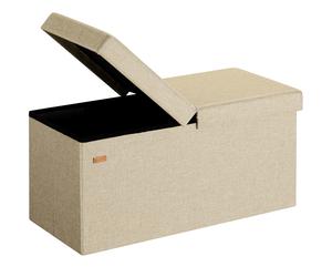 Banco beige 76x38x38cm con tapa abatible