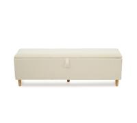 Banco cama 165x38 cm - banco tapizado con almacenamiento hidráulico - color beige