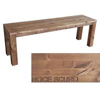 Banco clásico de madera de abeto 2012 tratado para mayor durabilidad, asiento interior y exterior, tamaño personalizado (180 x 38,5 x 50 cm), acabado de nogal oscuro, elemento elegante para muebles