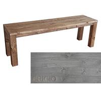 Banco clásico de madera de abeto tratado para mayor durabilidad, asiento interior y exterior personalizado (100 x 38,5 x 50 cm, gris)