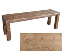 Banco clásico de madera de abeto tratado para mayor durabilidad, asientos interiores y exteriores personalizados (120 x 38.5 x 50 pulgadas, acabado de nogal claro)