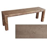Banco clásico de madera de abeto tratado para mayor durabilidad, muebles de interior y exterior personalizado (120 x 38.5 x 50) acabado de ceniza gris, solución perfecta para asientos