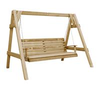 Banco columpio de jardín madera pino impregnada 205x150x157 cm
