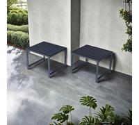 Banco compacto para exteriores para patio trasero, terraza, césped y jardín, solución de asiento ligera resistente a la intemperie para espacios pequeños, patio y decoración al aire libre