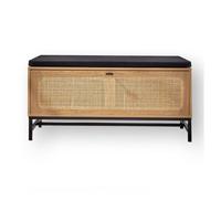 Banco con almacenaje para zapatos - frente de ratán