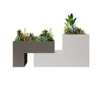 Banco con jardinera, Caja de flores de hierro for exteriores, asiento for jardín, parque, área de ocio, banco for sentarse, jardinera, diseños de rompecabezas geométricos Banco de jardín(Grande)