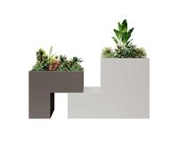 Banco con jardinera, Caja de flores de hierro for exteriores, asiento for jardín, parque, área de ocio, banco for sentarse, jardinera, diseños de rompecabezas geométricos Banco de jardín(Medio)
