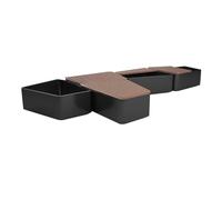 Banco con macetero Banco con jardinera, banco de hierro for sentarse, combinada, descanso madera, asiento comercial for calle, exterior, for ocio, creativa acero inoxidable, , montaje DIY Gar(Negro)