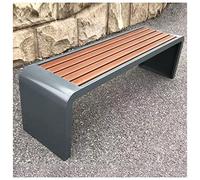 Banco con marco de metal para exteriores, resistente a la intemperie, sin respaldo, asiento de jardín, patio, porche, muebles de salón, color gris, 180 x 40 x 45 cm, perfecto para parques y espacios