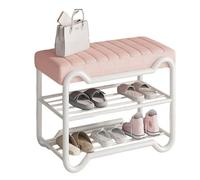 Banco contemporáneo para zapatos de entrada con asiento abatido, para pasillo, versátil para sala de estar y dormitorio, blanco, 50 cm