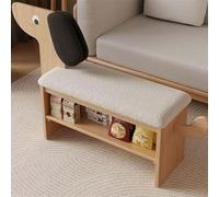 Banco creativo de zapatos de madera maciza con cojín suave, taburete cambiante en forma de cachorro para entrada, solución de almacenamiento de zapatos tapizada para entrada de puerta delantera