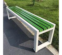 Banco cuadrado sin respaldo para exteriores, patas de madera maciza y metal, asiento de patio para 2-3 personas, piel negra para jardín y patio, 100 x 40 x 45 cm