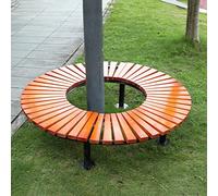 Banco curvado de madera maciza para exteriores, banco redondo para árbol de jardín para patio o patio, banco de madera para relajarse alrededor del fuego