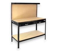 Banco da lavoro 120x60 cm con struttura in Metallo e ripiani in MDF -