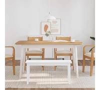 Banco de 90 cm de madera maciza de caucho - Banco blanco para jardín, terraza y salón - duradero y elegante - Asiento perfecto para espacios pequeños