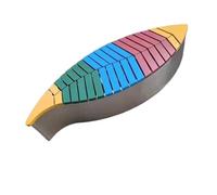 Banco de acero inoxidable para exteriores, asiento de jardín con diseño de hojas coloridas, muebles de parque duraderos para patios, patios y espacios públicos, resistente a la intemperie, elegante y