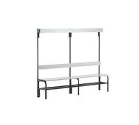 Banco de acero inoxidable para vestuarios Sypro, H x P 1650 x 375 mm