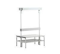 Banco de acero inoxidable para vestuarios Sypro, H x P 1650 x 725 mm
