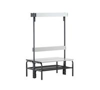 Banco de acero inoxidable para vestuarios Sypro, H x P 1650 x 725 mm