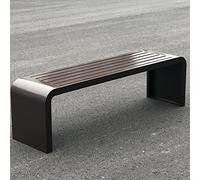 Banco de acero inoxidable resistente a la intemperie, asiento de jardín y patio sin respaldo, banco de picnic de metal duradero, perfecto para porche y patio (59 x 15.8 x 17.8 pulgadas, marrón)