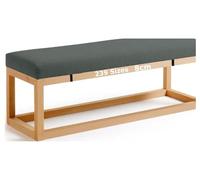 Banco de ala al aire libre grueso y redondo para patio, playa y coche, color gris oscuro, 35 x 195 cm y mesa para decoración del hogar