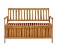 Banco de almacenaje de jardín madera de acacia maciza 120 cm Sillón de exterior Tumbona Tumbona Duradera Patio Piscina Playa