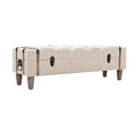Banco de almacenaje vintage 1 cajón crema 37x111x34 cm