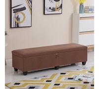 Banco de almacenamiento acolchado con cerradura, reposapiés rectangular grande, base de madera, elegante taburete para cambio de zapatos, protección de privacidad para dormitorio, decoración elegante