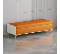 Banco de almacenamiento acolchado con patas doradas, elegante puf para dormitorio, entrada y sala de estar, otomana versátil para final de cama y pasillo