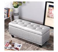 Banco de almacenamiento acolchado para dormitorio, caja de almacenamiento de gran capacidad, asiento elegante y para decoración del hogar y ahorro de espacio