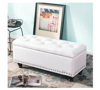 Banco de almacenamiento acolchado para dormitorio, entrada de gran capacidad, elegante asiento de extremo de cama con caja de almacenamiento multifuncional para decoración del hogar