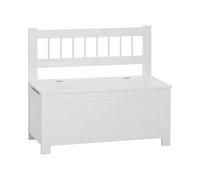 Banco de almacenamiento arcón infantil de madera blanco - 74,5x34x64cm